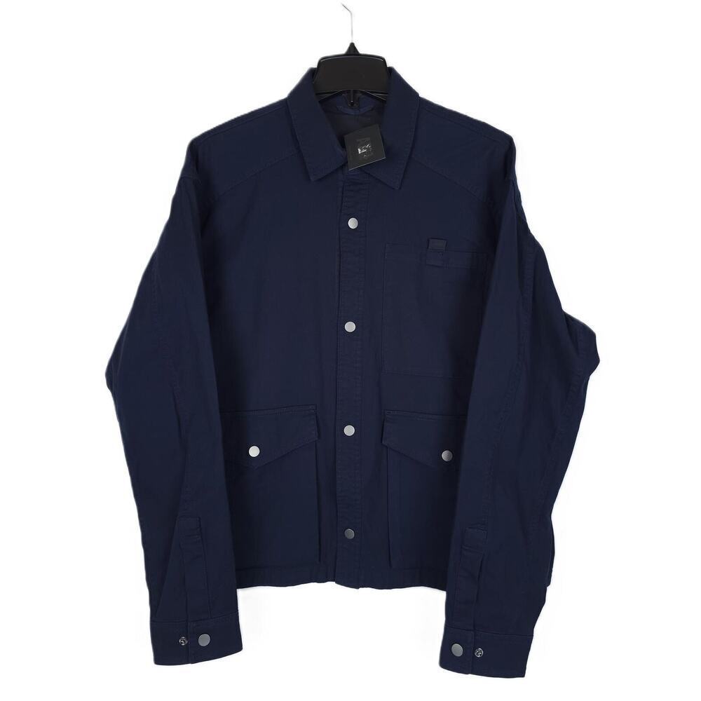 ATM Anthony Thomas Melillo Mens Overshirt XXL Navy Blue Stretch Cotton NWT